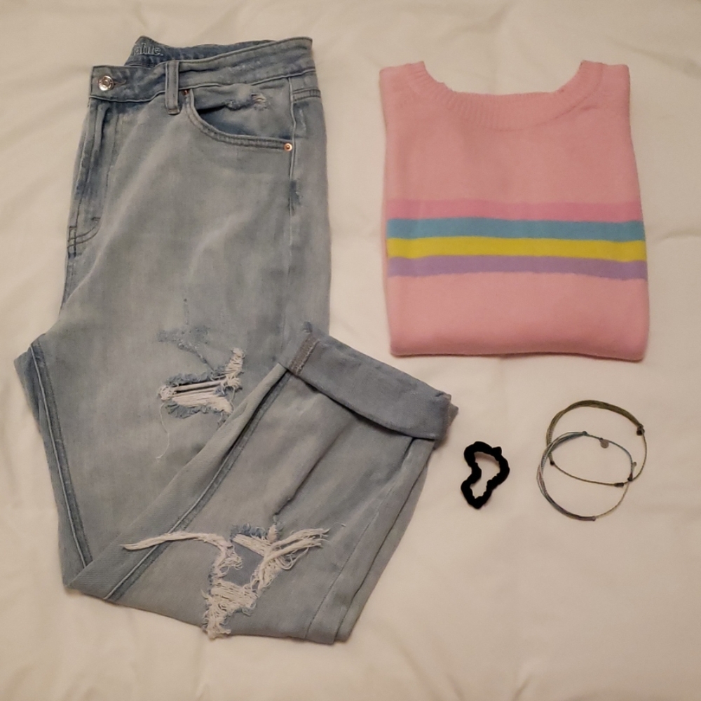 Baby Blue Wild Fable Ripped Jean's